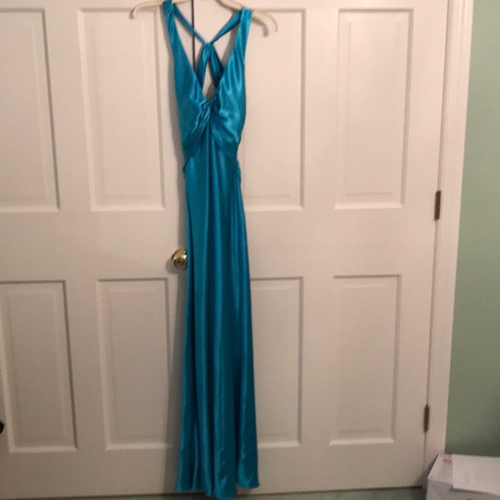 Teal green dressy dress